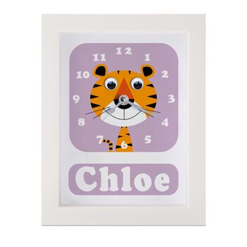 Personalised Childrens Tiger Clock, 8 of 10
