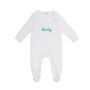 Personalised Organic Name Sleep Suit White, thumbnail 2 of 5