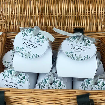 Personalised White Favour Boxes With Round Tags, 2 of 3