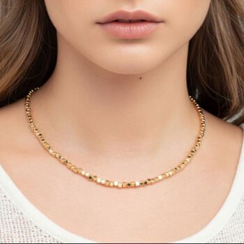 Shikaku 18 K Gold Plated Medium Bead Necklace, 2 of 5