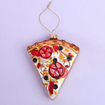 G Decor Glass Slice Of Pizza Christmas Tree Ornament, 3 of 4