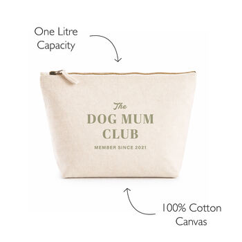Dog Mum Gift 100% Cotton Premium Personalised Makeup Travel Bag Birthday Gift Idea, 4 of 8
