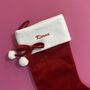Personalised Embroidered Red Velvet Style Stocking, thumbnail 2 of 6