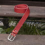 Premium Handmade Mens Leather Belt Red 35mm Wide, thumbnail 2 of 9