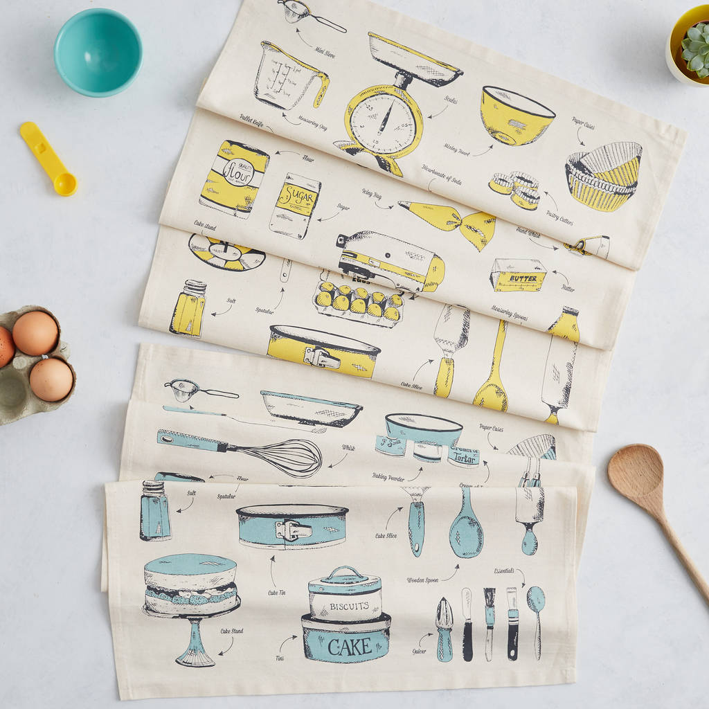 baking delight tea towel by victoria eggs | notonthehighstreet.com