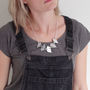 Geometric Leather Odd Shape Link Necklace, thumbnail 2 of 4