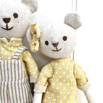 Linen Personalised Teddy Soft Toy, 3 of 3