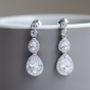 Double Pear Shaped Crystal Earrings, thumbnail 1 of 3