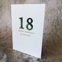 Personalised Watercolour Number Age Birthday Card, thumbnail 1 of 6