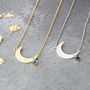 Crescent Moon Necklace With Mood Stone, thumbnail 5 of 10