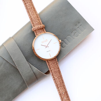 Personalised Blush Red Anaii Watch, 3 of 3