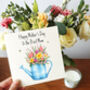 Floral Watering Can Mother's Day Card, thumbnail 1 of 6
