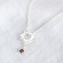 Sunburst Necklace With White Opal And Birthstone Detail, thumbnail 3 of 7
