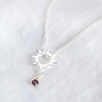 Sunburst Necklace With White Opal And Birthstone Detail, 3 of 7