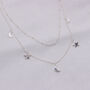 925 Sterling Silver Moon And Star Layered Necklace, thumbnail 2 of 5