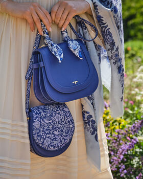 Blue Agnes Top Handle Saddle Bag, 3 of 9
