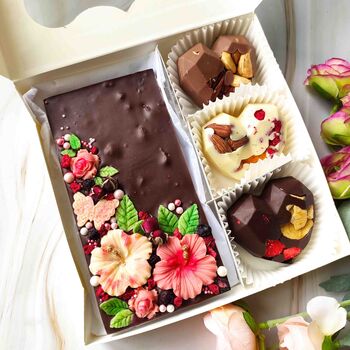 Vegan Personalised Chocolate Hibiscus Flower Gift Box, 9 of 9