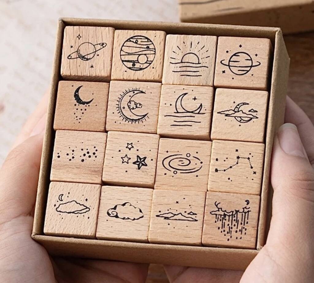 Moon And Celestial 16 Rubber Stamps Set, 1 of 8