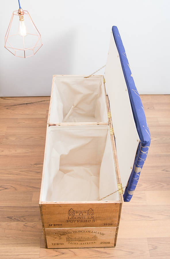 Extra Large Wooden Blanket Box Ottoman By Made Anew