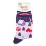 Winter Ski Village Christmas Bamboo Socks Women's Lilac, thumbnail 3 of 4