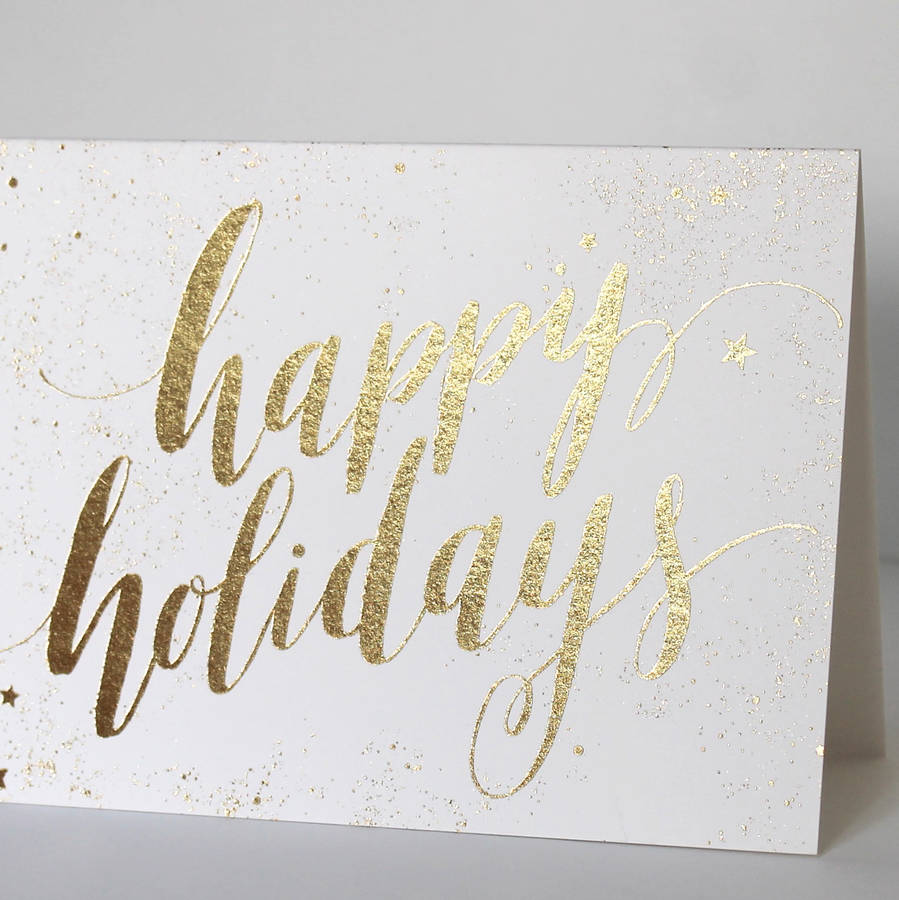 Luxury 'Happy Holidays' Christmas Card Pack By Avenue Litho