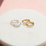 Sterling Silver Baguette Diamante Hoop Earrings, thumbnail 6 of 11