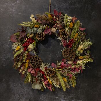 Natural Autumn Dried Flower Wreath, 2 of 3