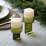 Green Glass Pillar Candle Holder, thumbnail 1 of 4