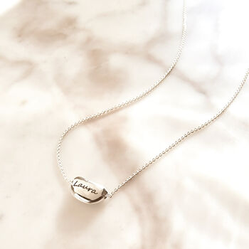 Personalised Silver Bean Necklace, 5 of 5