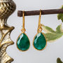 Emerald Gold Drop Earrings, thumbnail 2 of 4