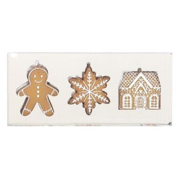 Set Of Three Hanging Faux Gingerbread Decorations, 4 of 4