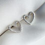 Sterling Silver Textured Heart Studs, thumbnail 3 of 7
