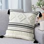 Black And White Tufted Boho Square Pillow Cover, thumbnail 3 of 4