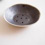 Handmade Mini Ceramic Soap Dish Black + Cream, thumbnail 2 of 7
