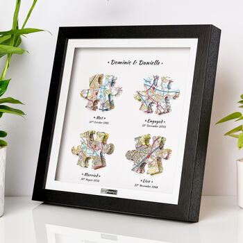 Personalised Crystal Anniversary 3D Jigsaw Map Locations Print, 3 of 12