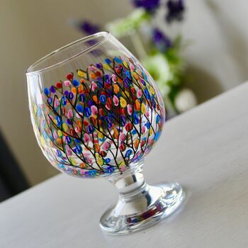 Multicoloured Blossom Brandy Glass, 2 of 6