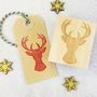 Christmas Stag's Head Rubber Stamp, thumbnail 1 of 2