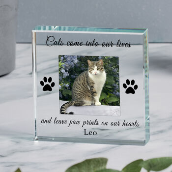 Personalised Paw Prints Glass Token Gift Boxed, 3 of 4