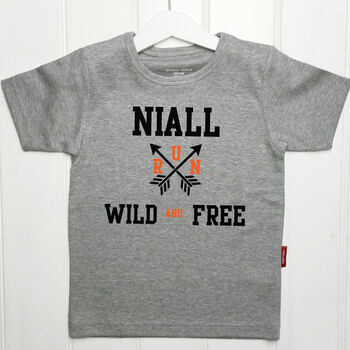 Personalised Young Wild And Free Children's T Shirt, 2 of 8