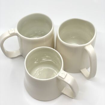 Porcelain White Cup Mug Glazed Handmade, 8 of 10