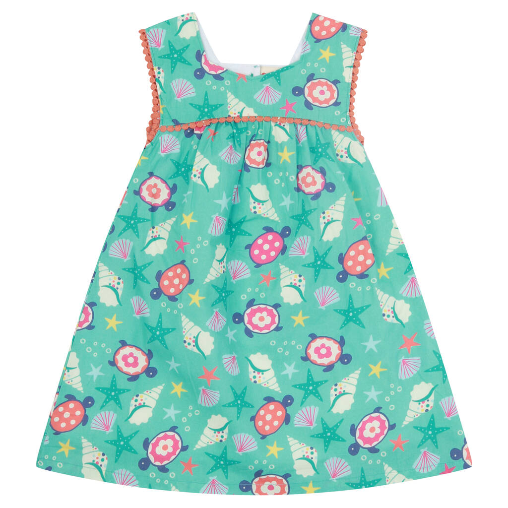 Girls Blue Deep Sea Summer Dress By Piccalilly | notonthehighstreet.com