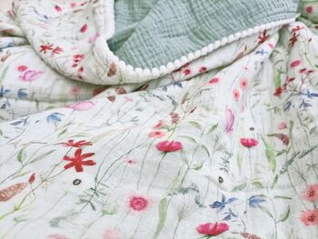 Wildflower Organic Muslin Baby Blanket With Name, 4 of 12