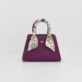 Floral Engravings Mini Plum Tote, 2 of 7