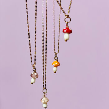 Glass Mushroom Gold Plated Necklace, 11 of 11