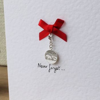 Sterling Silver Elephant Charm Card, 3 of 6