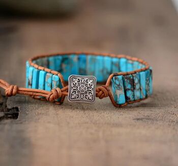 Handmade Chakra Healing Stone Turquoise Bracelet, 3 of 8