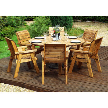 Six Seater Round Garden Furniture Table Set, 2 of 5