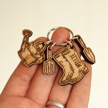 Personalised Gardening Keyring Gift For Gardener, 8 of 8