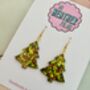 Green And Red Christmas Tree Glitter Resin Earrings / Traditional Holiday Jewellery / Christmas Gift / Secret Santa Gift, thumbnail 4 of 10