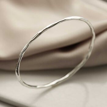 Sterling Silver Ripple Bangle, 5 of 7